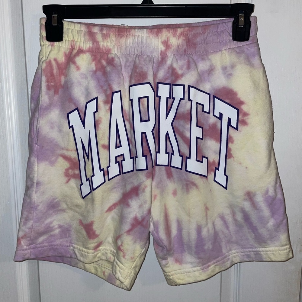 Chinatown Market Tye Dye Pink and Yellow Athletic Sweat Shorts Size Small - Picture 2 of 4